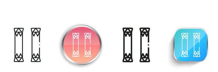 columns icon thin linear regular and button style vector image