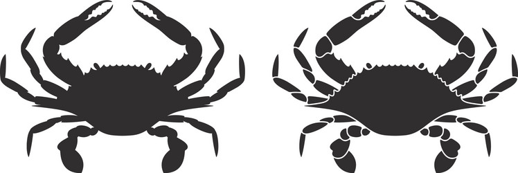 Crab Silhouette Collection Vector Image