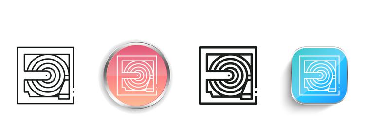 fire icon thin linear regular and button style vector image