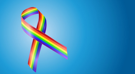 Realistic multicolor ribbon with gradient line vector
