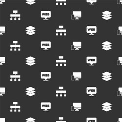 set monitor and mobile layers site map web vector image