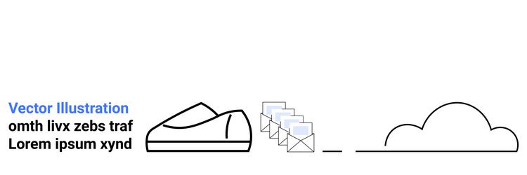 shoe icon envelope icons stack and cloud outline vector image
