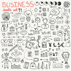 Business doodle elements set Royalty Free Vector Image