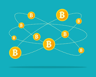 Collection background block chain theme vector
