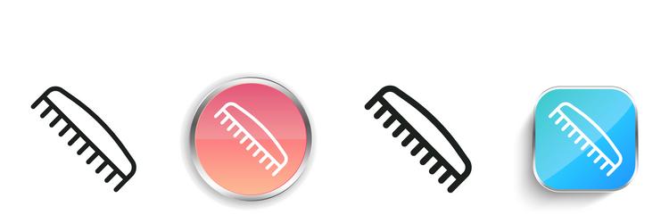 comb icon thin linear regular and button style vector image