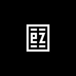 ez initial logo with square rectangular shape vector image