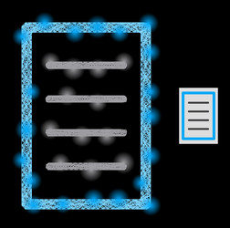 Glowing linear mesh text page with lightspots vector