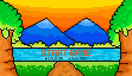 8 bit pixel background menu in games for game vector