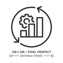 efficiency graph cycle pixel perfect linear icon vector image