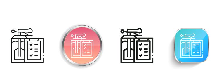 fire icon thin linear regular and button style vector image