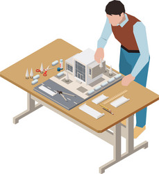 isometric architect vector