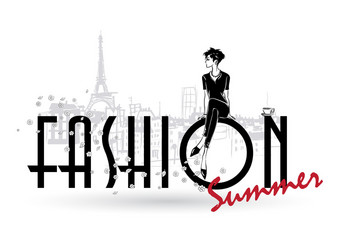 sketch fashion girls on a white background Vector Image