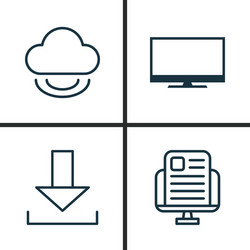 web icons set collection of down arrow blog page vector image