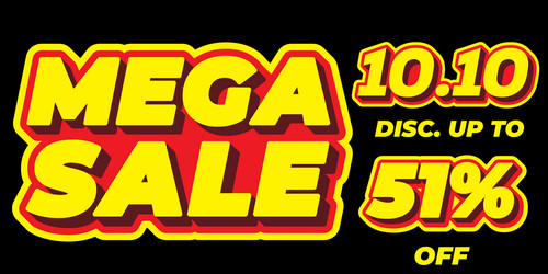 51 percent mega sale 1010 celebration discount 3d vector