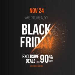 black friday poster template with explosion effect vector image