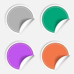 Colorful four blank stickers set badge collection vector