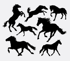 Horse Silhouettes - Action & Movement Vector Image