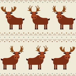 Moose and elk seamless pattern with different vector