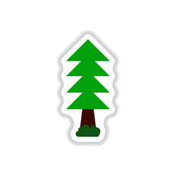 set of labels with shadow tree icon vector image