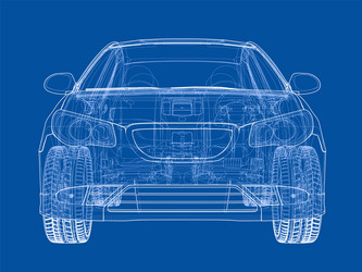 concept car rendering of 3d vector image