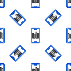 Line mobile phone with graph chart icon isolated vector