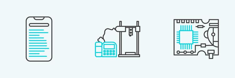 Set line printed circuit board pcb computer api vector