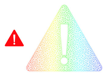 spectral mesh gradient warning icon vector image
