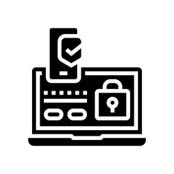 Two step authentication glyph icon vector