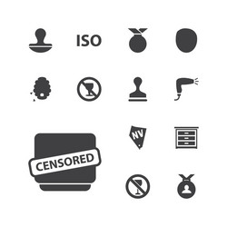 13 stamp icons vector