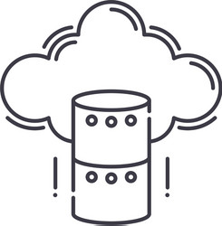 cloud data security icon linear isolated vector image