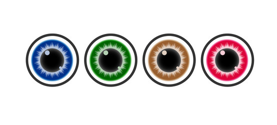 eye a set color icons simple stock icon vector image