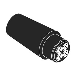 Fiber cable icon black logo isolated Royalty Free Vector