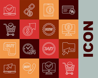 set line remove shopping cart cursor click vector image