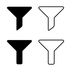 set of filter button web shape icon filtering vector image