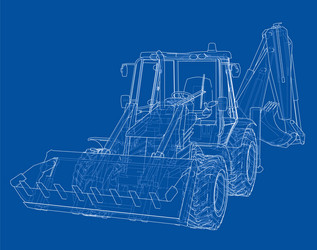 sketch of loading shovel with back actor vector image