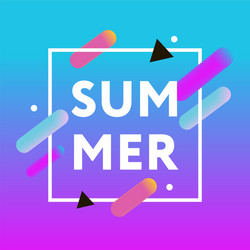 summer 3d frame gradient shape fluide memphis vector image