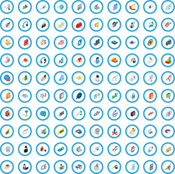 100 web and mobile icons set isometric 3d style vector image