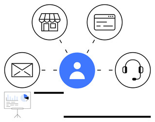 centralized user with multiple communication vector image