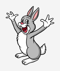 Cheerful Rabbit Cartoon Vector Image