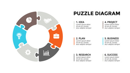 Circle arrows puzzle infographic cycle vector