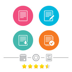 document icons download file and checkbox vector image