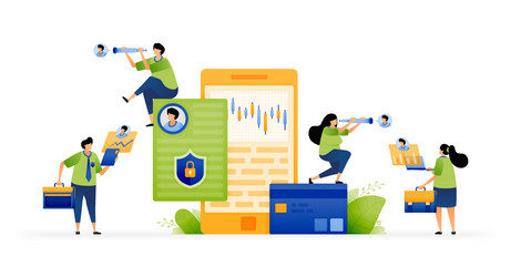 Safe and secure investment in mobile apps manage vector