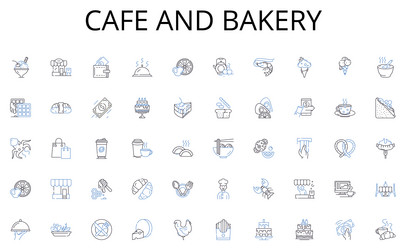 cafe and bakery line icons collection innovative vector