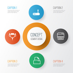 Computer icons set collection of router file vector