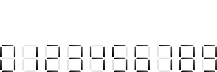 digital display digits numbers numberals vector image