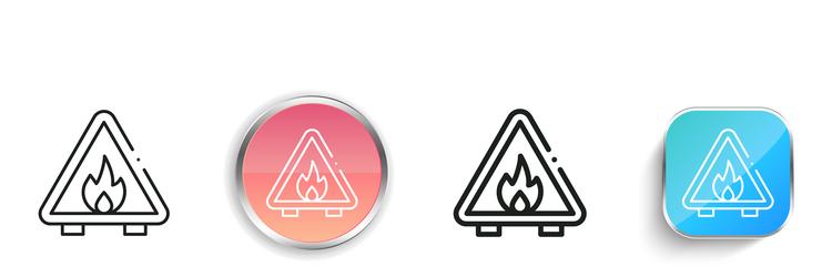 fire icon thin linear regular and button style vector image
