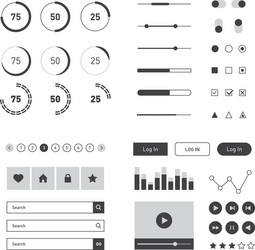 flat ui kit template for website mobile vector image