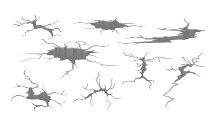 Different cracks set Royalty Free Vector Image