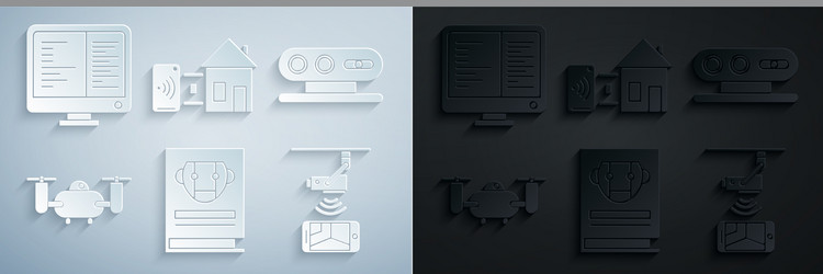 set user manual 3d scanning system drone flying vector image