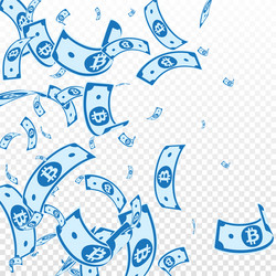 bitcoin internet currency notes falling random b vector image